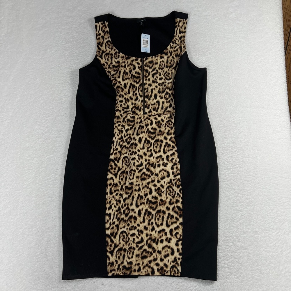 NWT Torrid Womens 3 Leopard Print Dress Stretch Bodycon Front Zip 69$ MSRP Flex